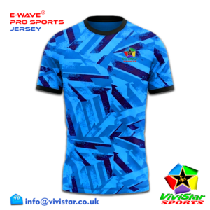 Vivistar Sports E-Wave® Pro Jersey – Strips for elite gamers athletes fluid sublimated gradient Polyester Lightweight, ultra-breathable knit fabric Blue