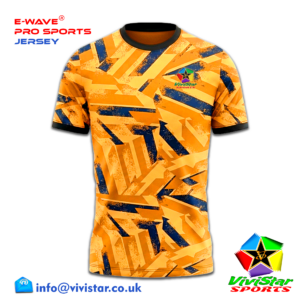 Vivistar Sports E-Wave® Pro Jersey – Strips for elite gamers athletes fluid sublimated gradient Polyester Lightweight, ultra-breathable knit fabric Orange