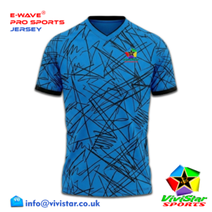 Vivistar Sports E-Wave® Pro Jersey – Strips for elite gamers athletes fluid sublimated gradient Polyester Lightweight, ultra-breathable knit fabric Static Scrawl Blue
