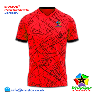 Vivistar Sports E-Wave® Pro Jersey – Strips for elite gamers athletes fluid sublimated gradient Polyester Lightweight, ultra-breathable knit fabric Static Scrawl Red