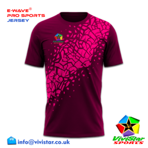 Vivistar Sports E-Wave® Pro Jersey – Strips for elite gamers athletes fluid sublimated gradient Polyester Lightweight, ultra-breathable knit fabric Shattered Ice Shocking Pink