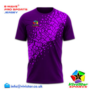 Vivistar Sports E-Wave® Pro Jersey – Strips for elite gamers athletes fluid sublimated gradient Polyester Lightweight, ultra-breathable knit fabric Shattered Ice Indigo