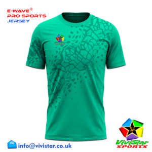 Vivistar Sports E-Wave® Pro Jersey – Strips for elite gamers athletes fluid sublimated gradient Polyester Lightweight, ultra-breathable knit fabric Shattered Ice Sea Green