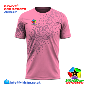 Vivistar Sports E-Wave® Pro Jersey – Strips for elite gamers athletes fluid sublimated gradient Polyester Lightweight, ultra-breathable knit fabric Shattered Ice Lady Pink