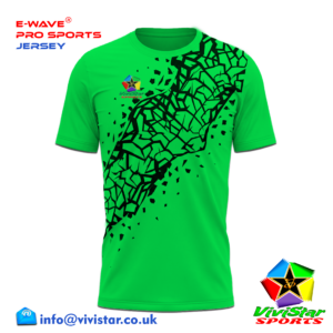 Vivistar Sports E-Wave® Pro Jersey – Strips for elite gamers athletes fluid sublimated gradient Polyester Lightweight, ultra-breathable knit fabric Shattered Ice Lime Green